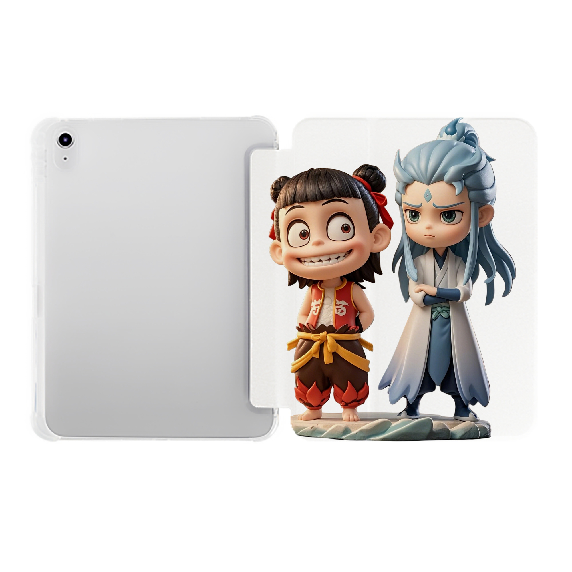 （画像用） Ne Zha 2 ナタ 魔童の大暴れ IPad ケース ペン収納付き 三つ折りスタンド PUレザー×シリコン 対応機種9.5/10.5/10.9インチ